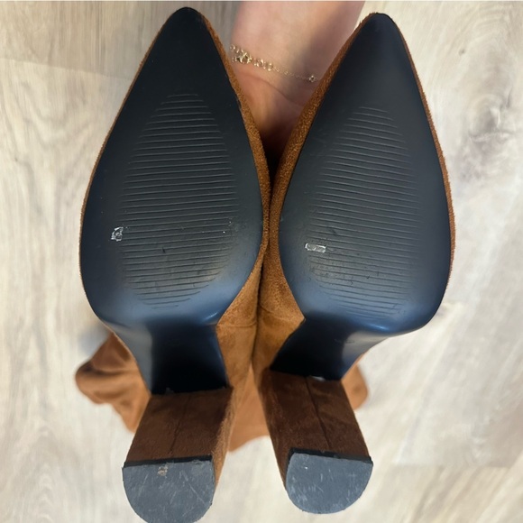 Cognac Brown Slouchy Heeled Boots size 40 - Picture 9 of 9